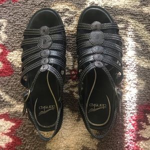 Dansko black sandals size 37/7
